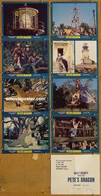 a542 PETE'S DRAGON 8 movie lobby cards '77 Walt Disney, Rooney