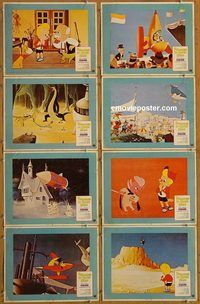 a546 PINOCCHIO IN OUTER SPACE 8 movie lobby cards R69 sci-fi cartoon!