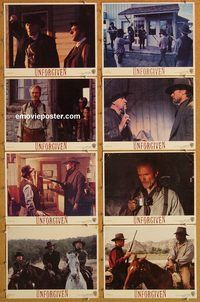 a739 UNFORGIVEN 8 movie lobby cards '92 Eastwood, Hackman