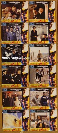 a003 WORLD IS NOT ENOUGH 12 movie lobby cards '99 Brosnan as James Bond