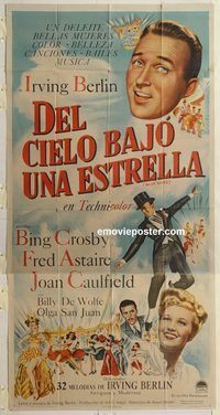 b593 BLUE SKIES Spanish three-sheet movie poster '46 Fred Astaire, Crosby