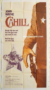 b604 CAHILL three-sheet movie poster '73 classic Marshall John Wayne!