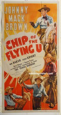 b610 CHIP OF THE FLYING U three-sheet movie poster R47 Mack Brown