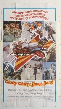b611 CHITTY CHITTY BANG BANG three-sheet movie poster '69 Dick Van Dyke