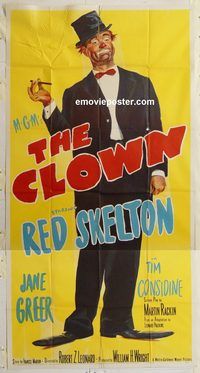 b615 CLOWN three-sheet movie poster '53 Red Skelton, Jane Greer