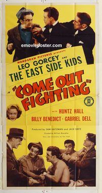 b619 COME OUT FIGHTING three-sheet movie poster '45 Gorcey, East Side Kids