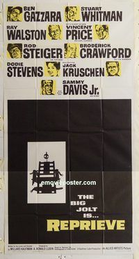 b620 CONVICTS 4 three-sheet movie poster '62 Sammy Davis Jr, Vincent Price