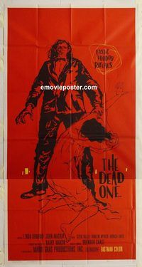 b638 DEAD ONE three-sheet movie poster '60 Barry Mahon, voodoo rituals!