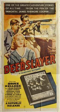 b639 DEERSLAYER three-sheet movie poster '43 James Fenimore Cooper