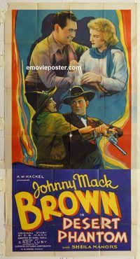 b640 DESERT PHANTOM three-sheet movie poster '36 Johnny Mack Brown