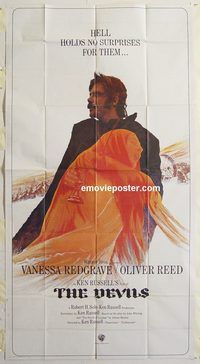 b645 DEVILS three-sheet movie poster '71 Ken Russell, Vanessa Redgrave
