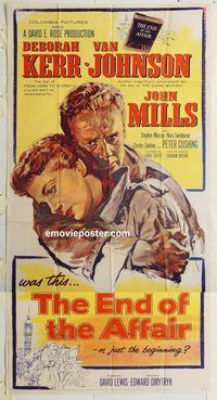 b657 END OF THE AFFAIR three-sheet movie poster '55 Deborah Kerr