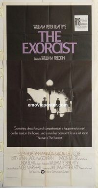 b660 EXORCIST three-sheet movie poster '74 William Friedkin, Von Sydow