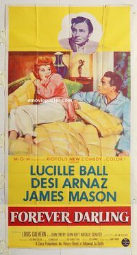 b675 FOREVER DARLING three-sheet movie poster '56 Desi Arnaz, I Love Lucy!
