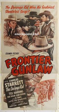b682 FRONTIER GUNLAW three-sheet movie poster '45 Charles Starrett
