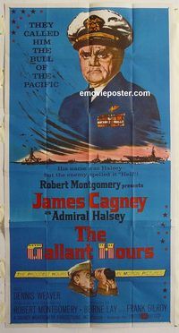 b685 GALLANT HOURS three-sheet movie poster '60 Admiral James Cagney!
