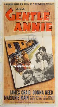 b688 GENTLE ANNIE three-sheet movie poster '45 Donna Reed, James Craig
