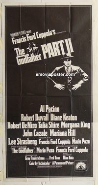 b699 GODFATHER 2 three-sheet movie poster '74 Francis Ford Coppola, Pacino
