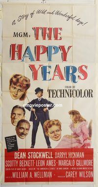 b706 HAPPY YEARS three-sheet movie poster '50 Dean Stockwell, Hickman