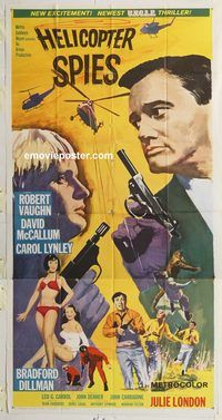b711 HELICOPTER SPIES three-sheet movie poster '67 Robert Vaughn, UNCLE