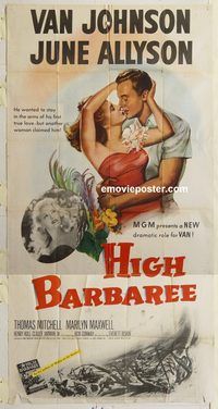 b715 HIGH BARBAREE three-sheet movie poster '47 June Allyson, Van Johnson