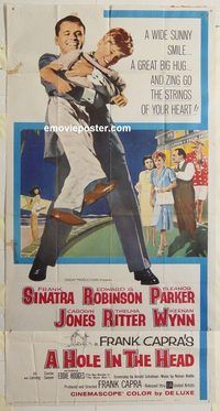 b718 HOLE IN THE HEAD three-sheet movie poster '59 Frank Sinatra, Robinson
