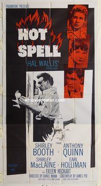 b723 HOT SPELL three-sheet movie poster '58 Shirley Booth, Anthony Quinn