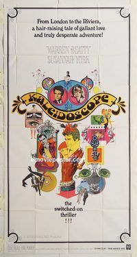 b752 KALEIDOSCOPE three-sheet movie poster '66 Warren Beatty, York