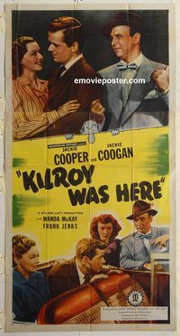 b756 KILROY WAS HERE three-sheet movie poster '47 Jackie Cooper, Coogan