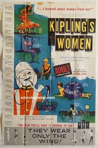 b005 KIPLING'S WOMEN Forty by Sixty movie poster '61 early sexploitation!