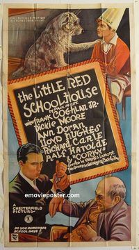 b770 LITTLE RED SCHOOL HOUSE three-sheet movie poster '23 stone litho art!
