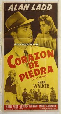 b780 LUCKY JORDAN Spanish three-sheet movie poster '43 Alan Ladd, Walker