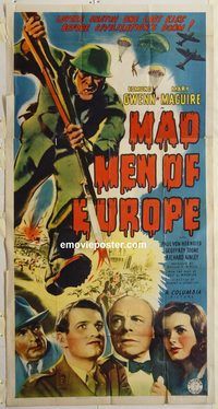 b785 MAD MEN OF EUROPE three-sheet movie poster '40 early WWII propaganda!
