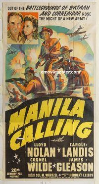b803 MANILA CALLING three-sheet movie poster '42 Lloyd Nolan, Carole Landis