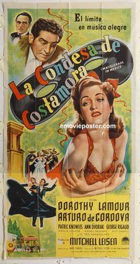 b807 MASQUERADE IN MEXICO Spanish three-sheet movie poster '46 Lamour