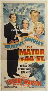 b808 MAYOR OF 44TH STREET three-sheet movie poster '42 Murphy, Shirley
