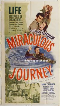b812 MIRACULOUS JOURNEY three-sheet movie poster '48 Rory Calhoun, Long