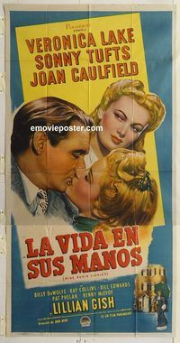 b814 MISS SUSIE SLAGLE'S Spanish three-sheet movie poster '46 Veronica Lake, Tufts