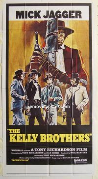 b829 NED KELLY three-sheet movie poster '70 Mick Jagger, The Kelly Brothers!