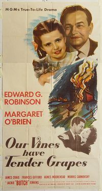 b843 OUR VINES HAVE TENDER GRAPES three-sheet movie poster '45 Ed Robinson