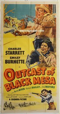b844 OUTCAST OF BLACK MESA three-sheet movie poster '50 Charles Starrett