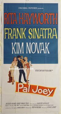 b846 PAL JOEY three-sheet movie poster '57 Rita Hayworth, Frank Sinatra