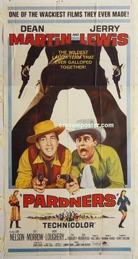 b851 PARDNERS three-sheet movie poster R65 Jerry Lewis, Dean Martin