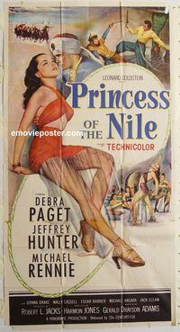b869 PRINCESS OF THE NILE three-sheet movie poster '54 sexy Debra Paget!