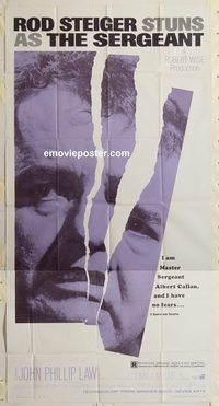 b908 SERGEANT three-sheet movie poster '68 Rod Steiger, John Phillip Law