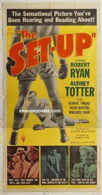b911 SET-UP three-sheet movie poster '49 Robert Ryan, Totter, Tobias