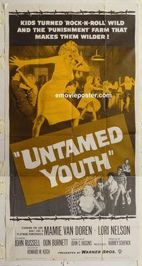 c003 UNTAMED YOUTH three-sheet movie poster '57 bad Mamie Van Doren!
