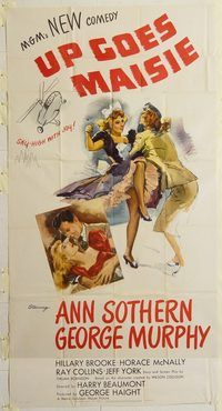 c005 UP GOES MAISIE three-sheet movie poster '46 Ann Sothern, George Murphy
