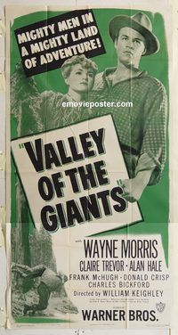 c008 VALLEY OF THE GIANTS three-sheet movie poster R48 Wayne Morris