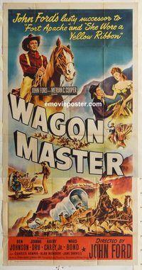 c014 WAGON MASTER three-sheet movie poster '50 John Ford, Ben Johnson